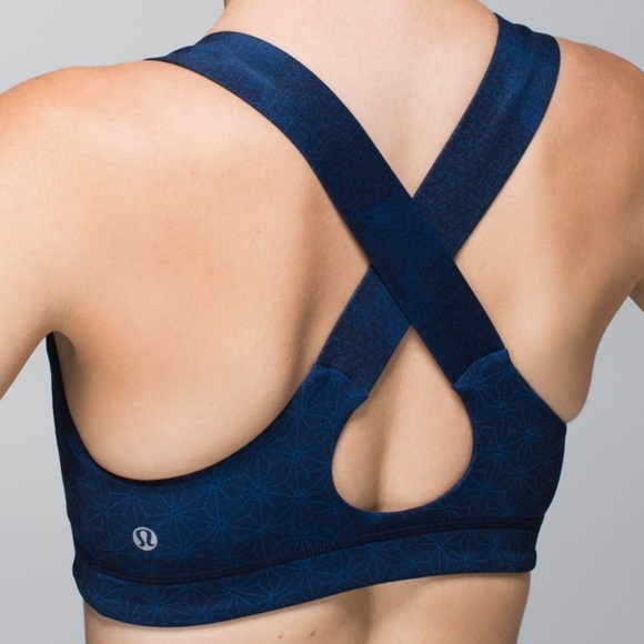 Lululemon All Sport Bra Sashico Star Inkwell Rugged Blue size 4 - Picture 4 of 7